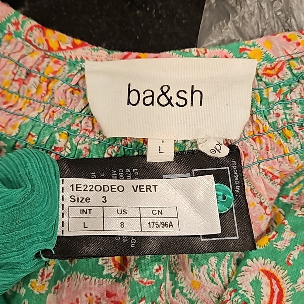 πBA&SHπ Odeon Robe Dress ~ Vert Green Paisley Print Large - Picture 16 of 16